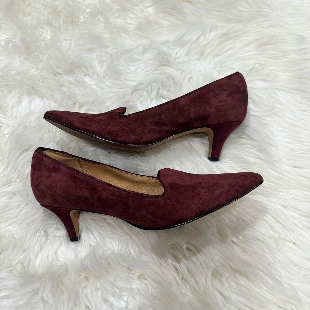 Clarks Inigo Suede Kitten Heels Sz 7.5 - Picture 9 of 9